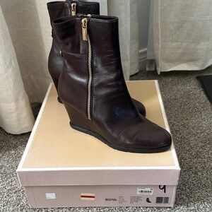 Michael Kors Dark Brown Wedge Boots